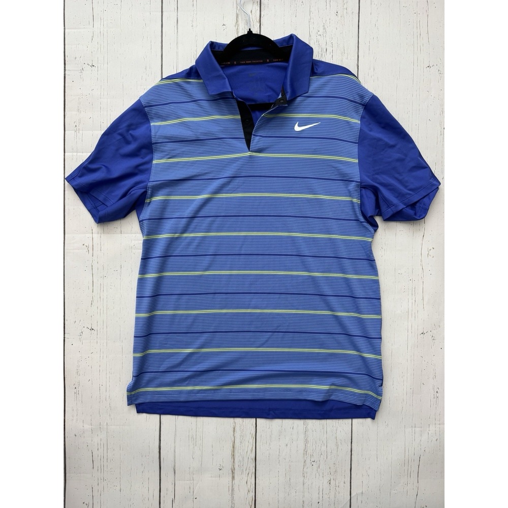 Brand New Nike Dri-FIT Tiger Woods Golf Polo Blue DR5318-430 Men's Size Medium